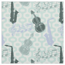 Sax- und Violinenmuster Stoff