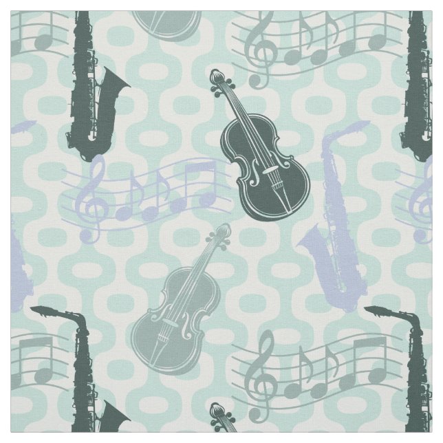 Sax- und Violinenmuster Stoff (Muster)