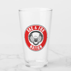 saxfox flagamerican native usa ethnische Symbol in Glas