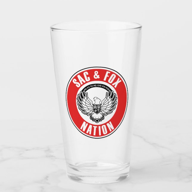 saxfox flagamerican native usa ethnische Symbol in Glas (Vorderseite)