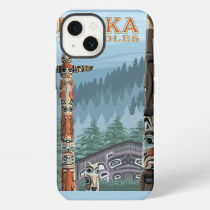 Saxman Totem Village Vintage Reiseplakat iPhone 13 Hülle