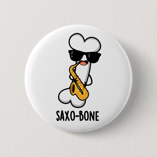 Saxo-bone Funny Bone Funny Music Pun Button (Vorderseite)