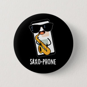 Saxo-phone Lustige Handyscherze Dunkler Hintergrun Button