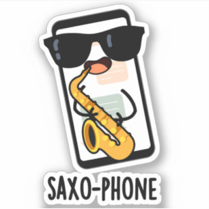 Saxo-Telefon Funny Handy Puns Aufkleber