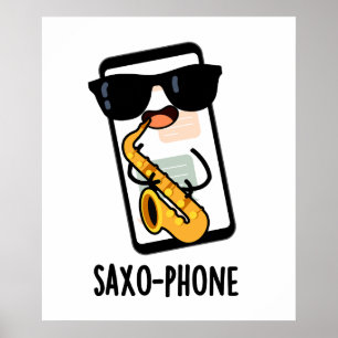 Saxo-Telefon Funny Handy Puns Poster
