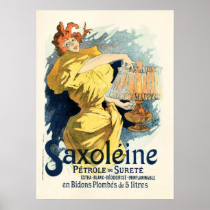 SAXOLEINE ÖLLAMP Altes französisches Plakat Werbun