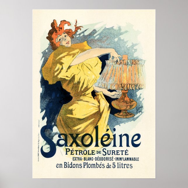 SAXOLEINE ÖLLAMP Altes französisches Plakat Werbun (Vorne)