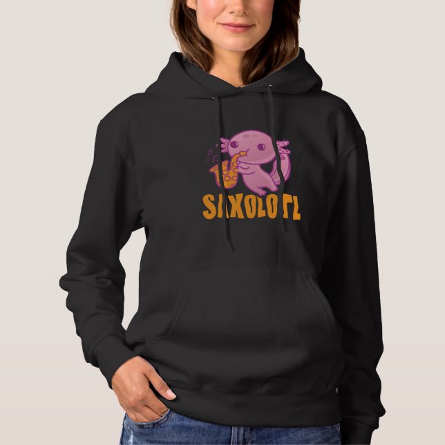 Saxolotl Jazz Sheet Music Saxophone Reed Axolotl Hoodie (Vorderseite)