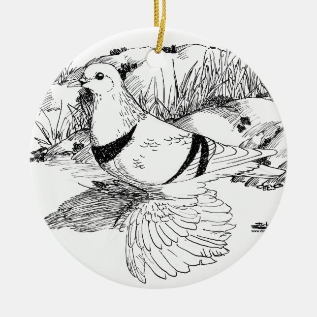 Saxon Crescent-Taube 1973 Keramik Ornament (Vorne)