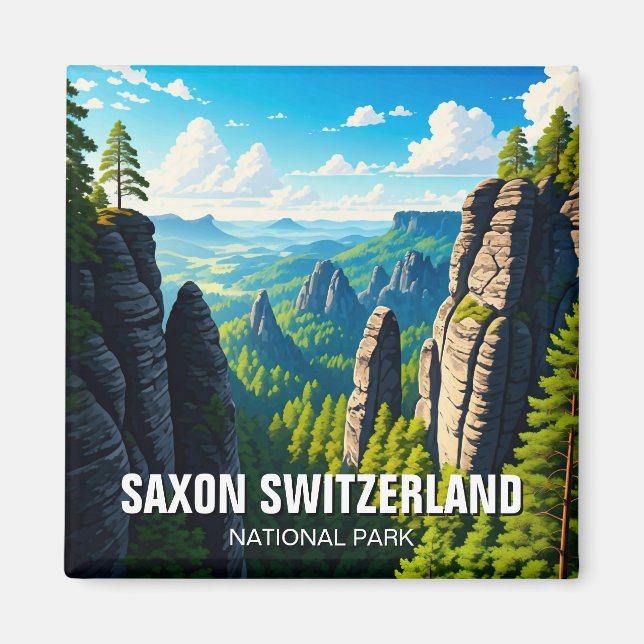Saxon Schweiz Nationalpark Deutschland Magnet (Vorne)