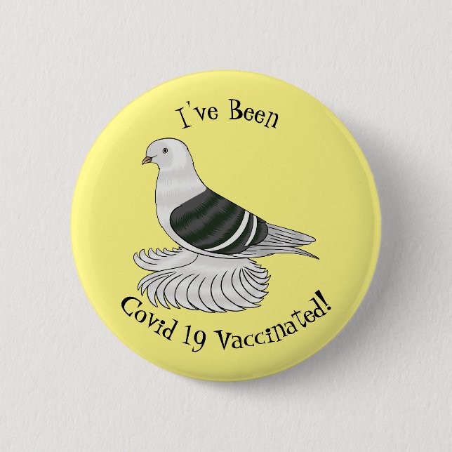 Saxon Shield Taube Cartoon Button (Vorderseite)