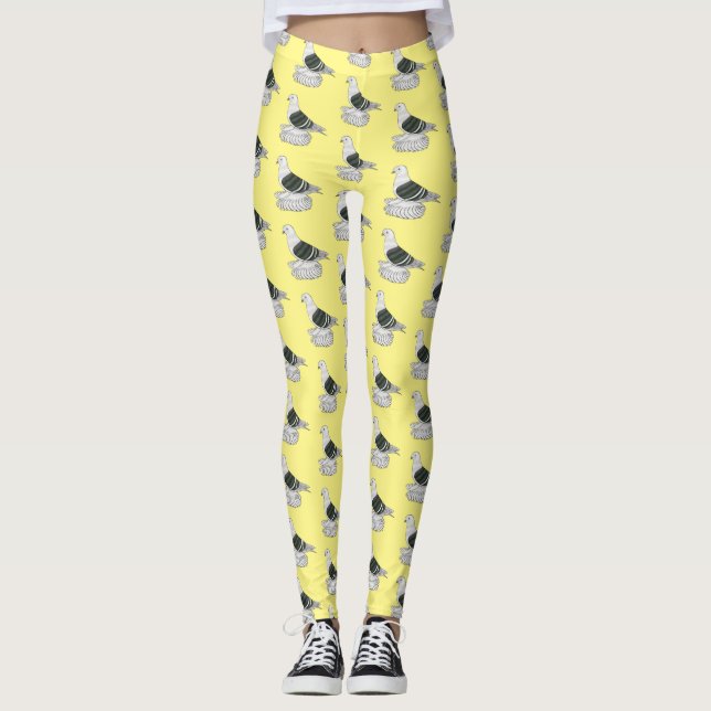 Saxon Shield Taube Cartoon Leggings (Vorderseite)
