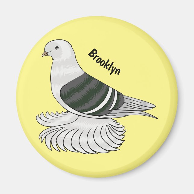 Saxon Shield Taube Cartoon Magnet (Vorne)
