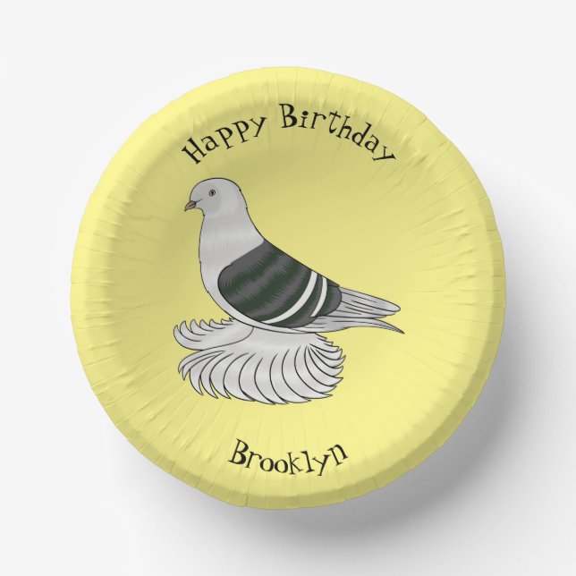 Saxon Shield Taube Cartoon Pappteller (Vorderseite)