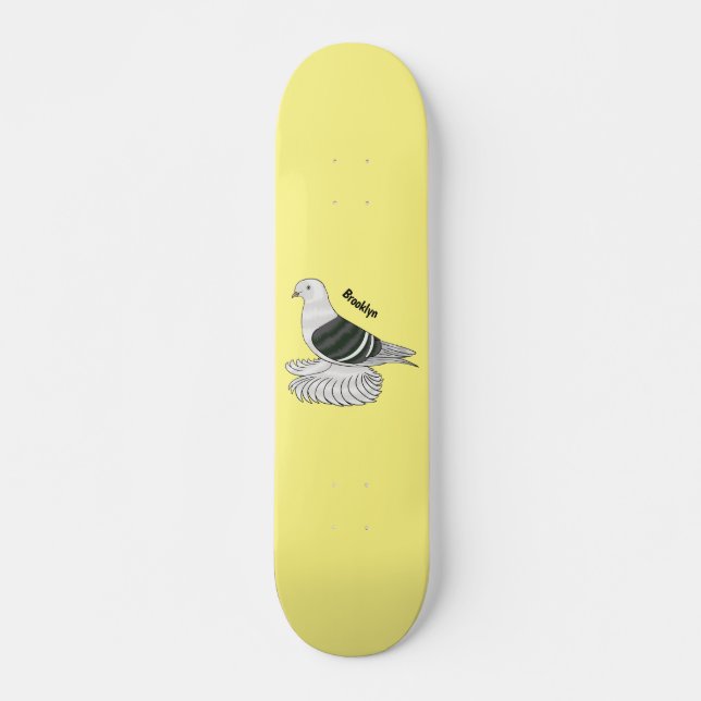 Saxon Shield Taube Cartoon Skateboard (Vorne)
