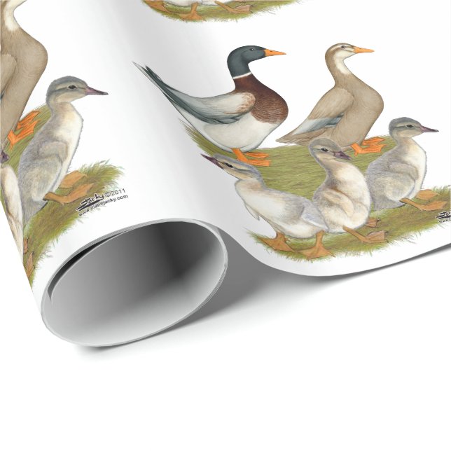 Saxony Duck Family Geschenkpapier (Rolleneckpunkt)