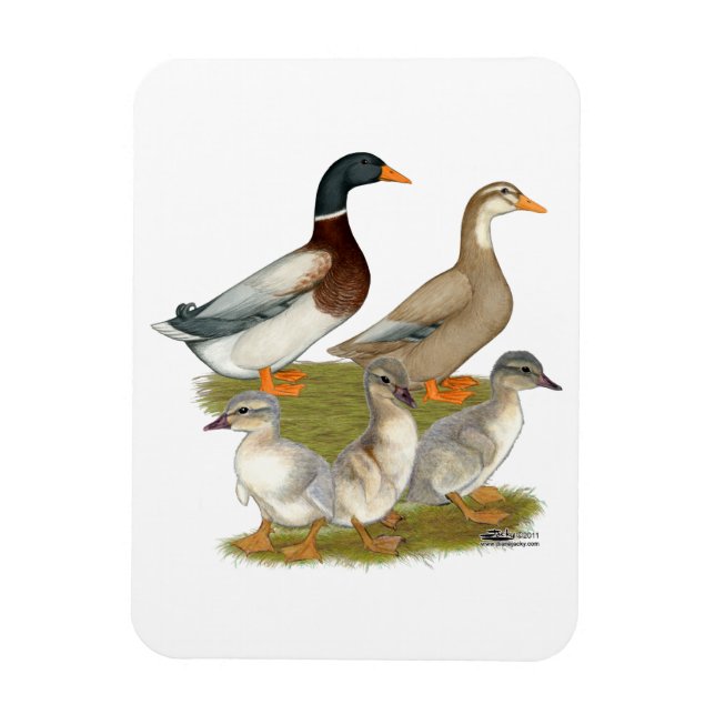 Saxony Duck Family Magnet (Vertikal)