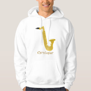 Saxophon addieren gerade Namen Hoodie