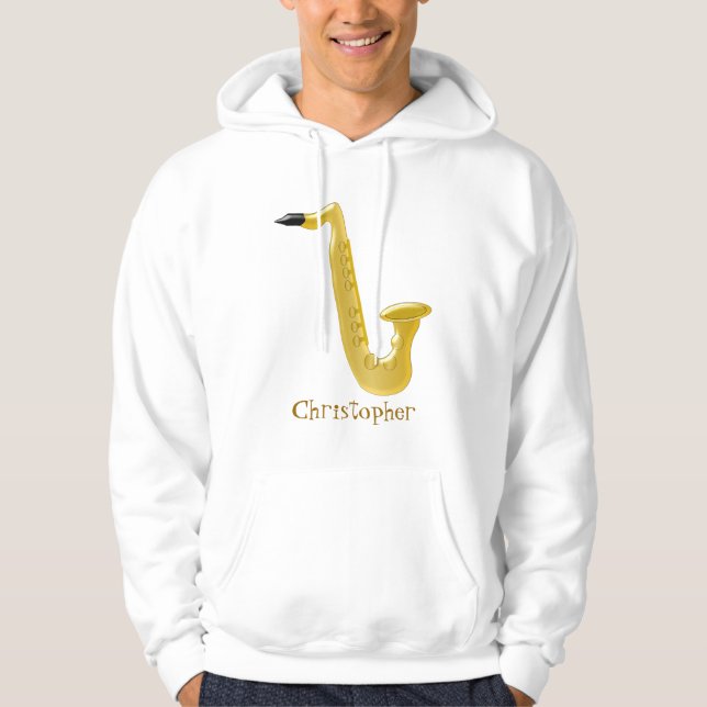 Saxophon addieren gerade Namen Hoodie (Vorderseite)