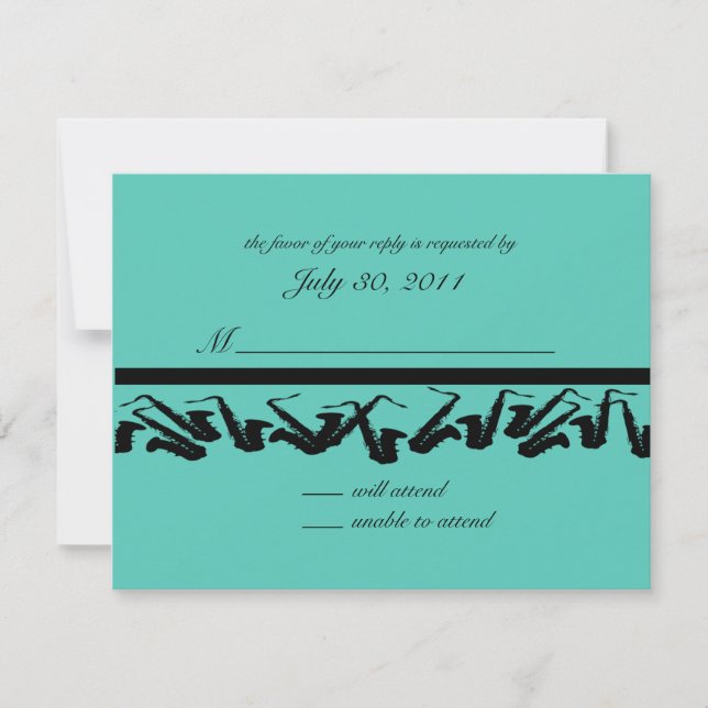 Saxophon/Antwortkarte RSVP Karte (Vorderseite)