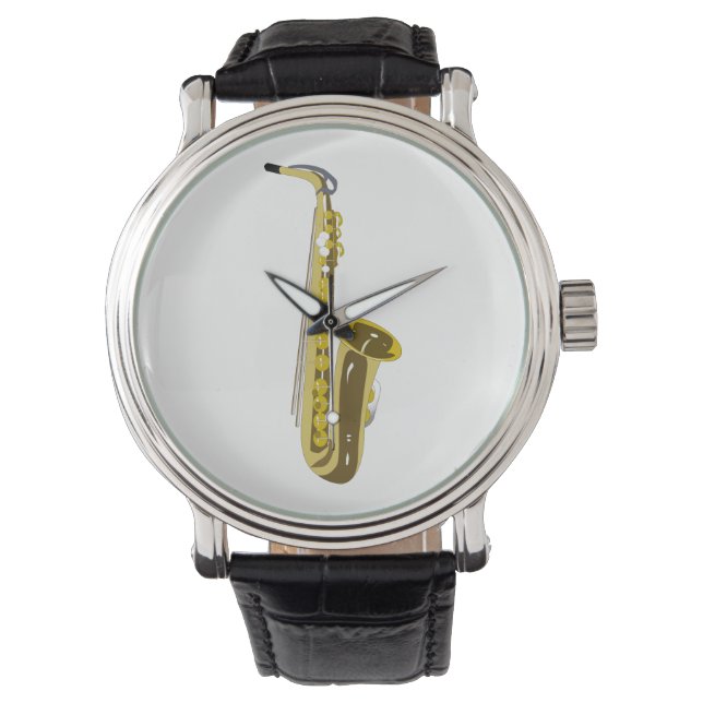 Saxophon Armbanduhr (Vorderseite)