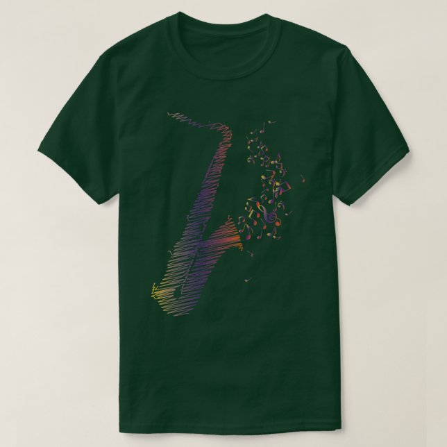 Saxophon Art Lila Mix T-Shirt (Design vorne)