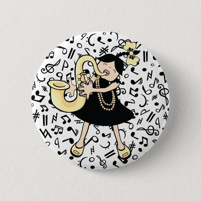 Saxophon Baby Button (Vorderseite)
