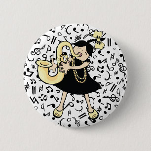 Saxophon-Baby Button
