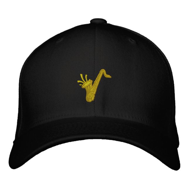 Saxophon bestickte Cap Baseballkappe (Vorderseite)