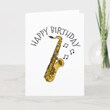Saxophon Birthday Card Saxophonist Jazzmusiker