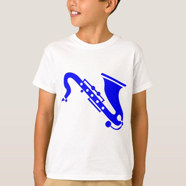 Saxophon - Blau T-Shirt (Vorderseite)