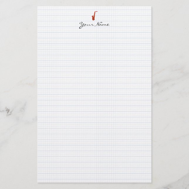 Saxophon Briefpapier (Vorderseite)