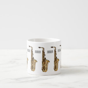 Saxophon Cartoon-Illustration Espressotasse