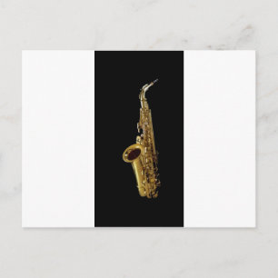 Saxophon Charcoal Background ~ Sax Postkarte