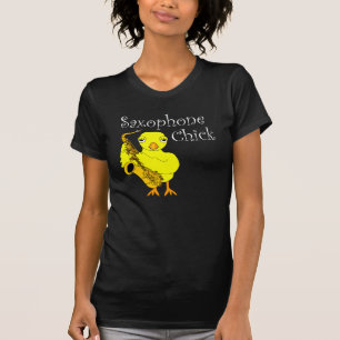 Saxophon Chick Text T-Shirt