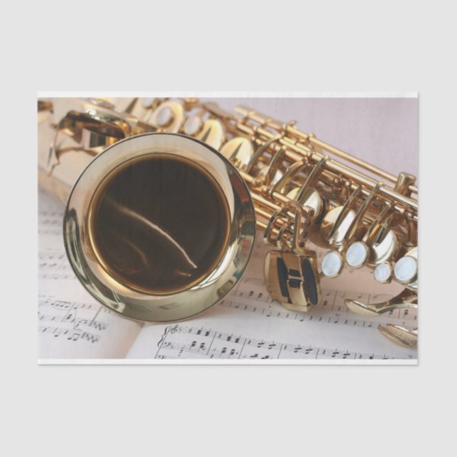 Saxophon Decoupage Seidenpapier (Vorderseite)