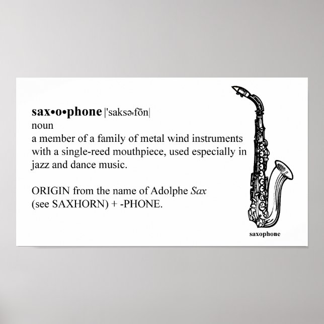 Saxophon Definition Poster (Vorne)