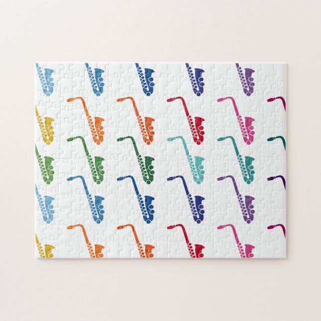 Saxophon farbenfrohe Fun Array Music Puzzle (Horizontal)