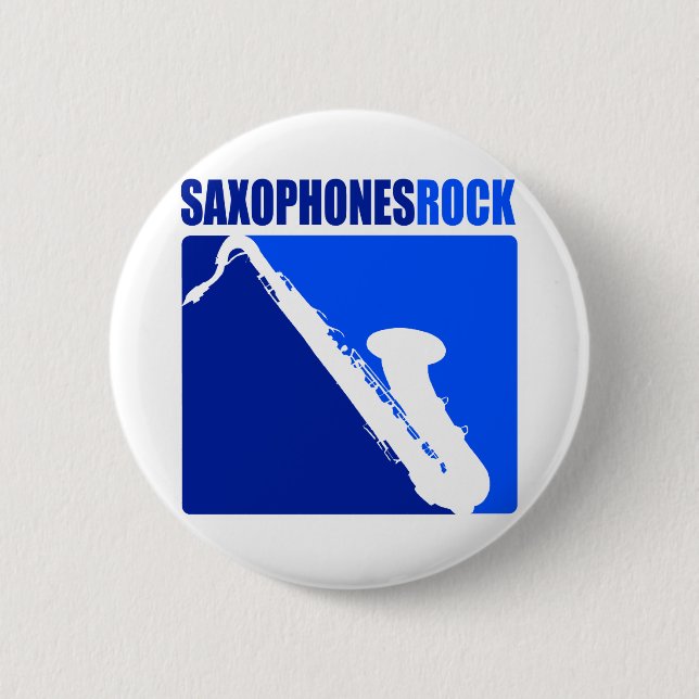 Saxophon-Felsen! Button (Vorderseite)