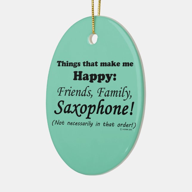 Saxophon freut mich keramik ornament (Links)