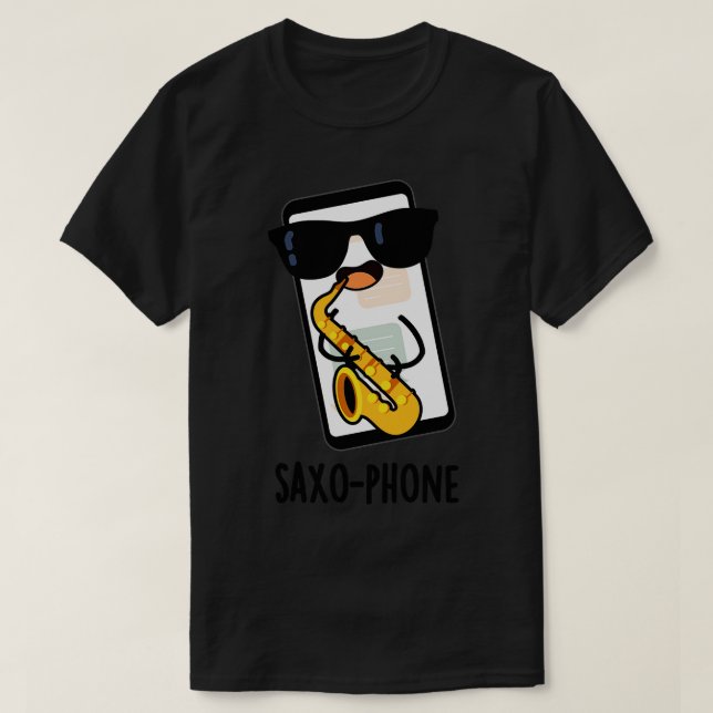 Saxophon Funny Handy Puns T-Shirt (Design vorne)