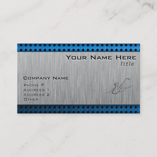 Saxophon; Gebürsteter Metallblick Visitenkarte (Vorderseite)