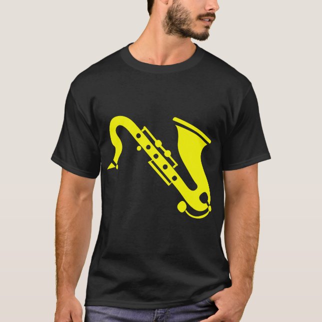 Saxophon - Gelb T-Shirt (Vorderseite)