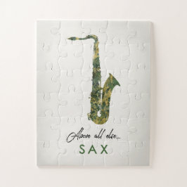 Saxophon - Grüne Marmormusik Puzzle
