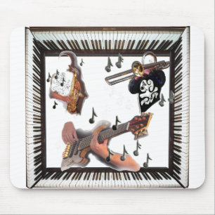 Saxophon Guitar Trombone Piano Design Mousepad