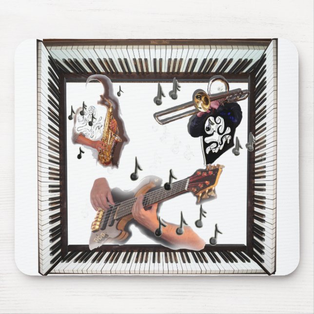 Saxophon Guitar Trombone Piano Design Mousepad (Vorne)