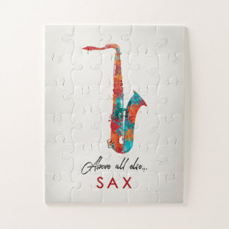 Saxophon - Helle, farbenfrohe Musik Puzzle