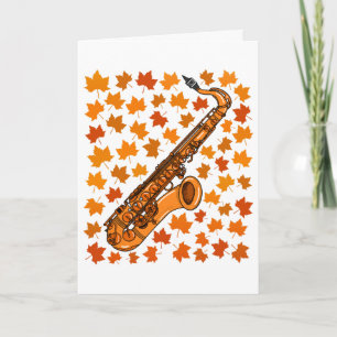 Saxophon Herbst Saxophonist Musiker Karte