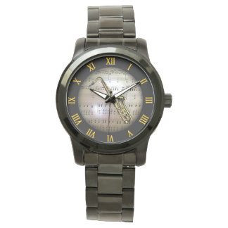 Saxophon ~ Hintergrund "Der musikalische Planet" * Armbanduhr