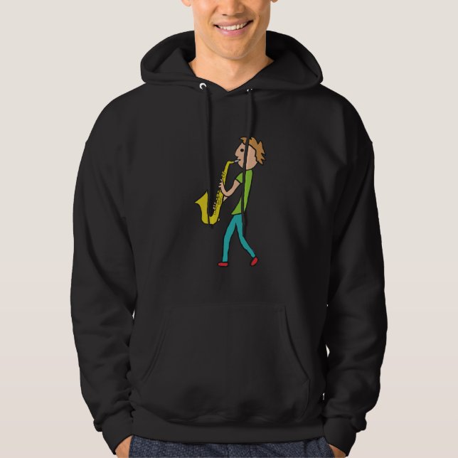 Saxophon Hoodie (Vorderseite)
